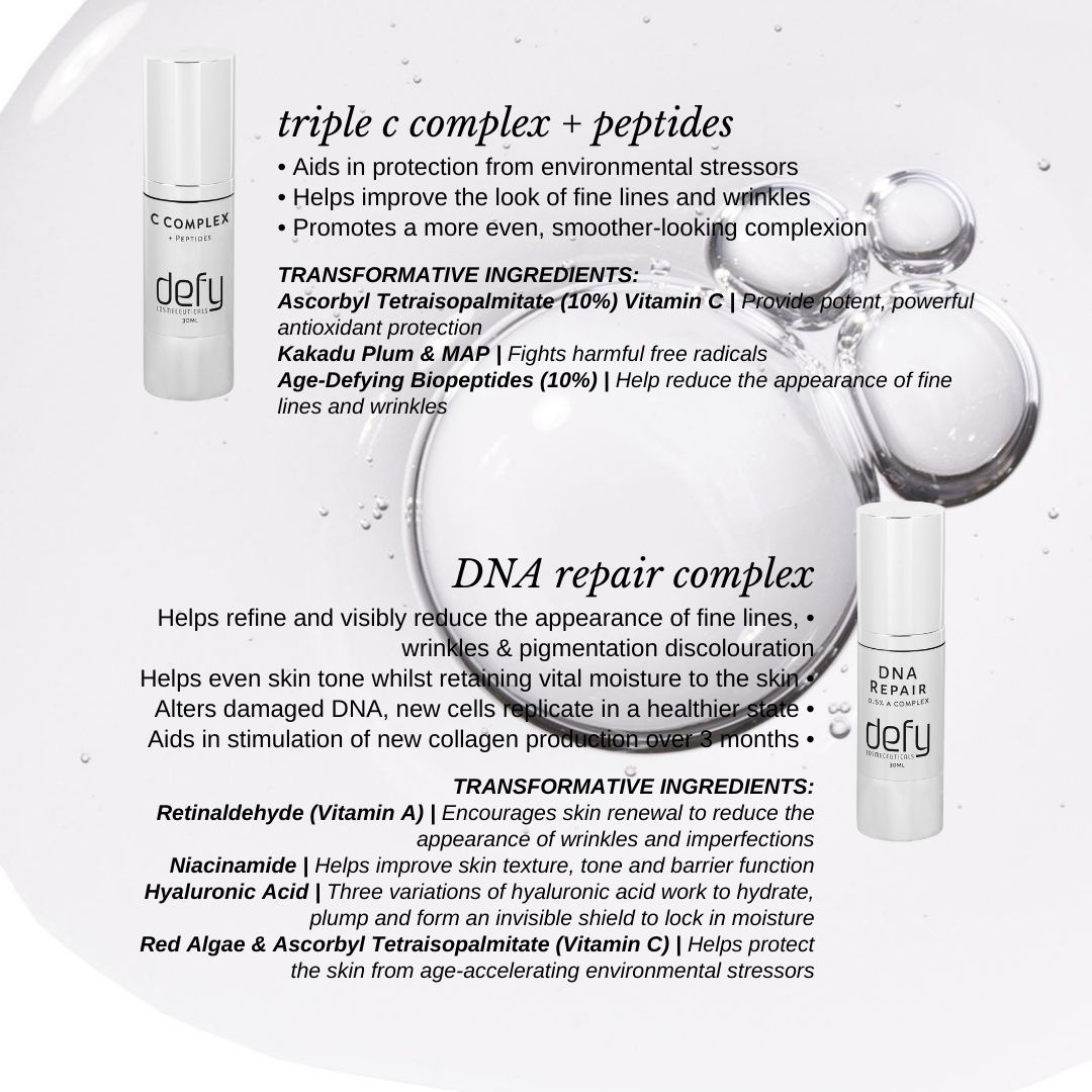 DNA Repair Complex helps refine and visibly reduce the appearance of fine lines, wrinkles, and pigmentation discolouration.