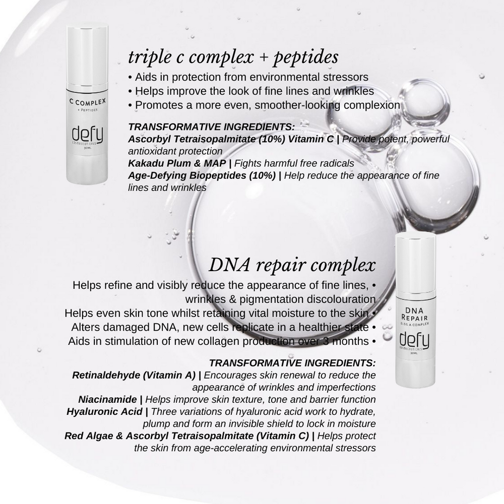 DNA Repair Complex helps refine and visibly reduce the appearance of fine lines, wrinkles, and pigmentation discolouration.