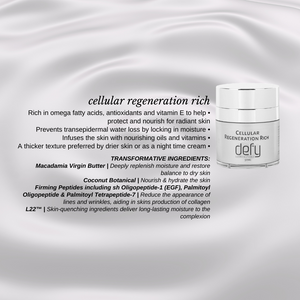 Cellular Regeneration Rich | Defy Cosmeceuticals, Beauty on Rose, Essendon, Melbourne, Australia